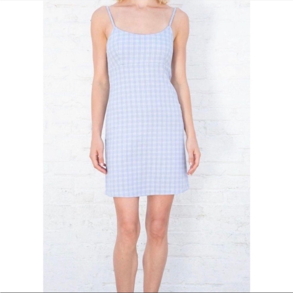 Brandy Melville Colleen Blue Plaid Mini Dress